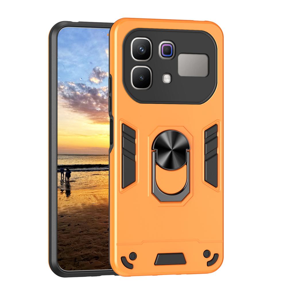 Rugged Armor Case with Ring Stand Heavy Duty PC TPU Shockproof Tactical Mobile Cover for Infinix Hot70 Tecno Phone Bumper Series