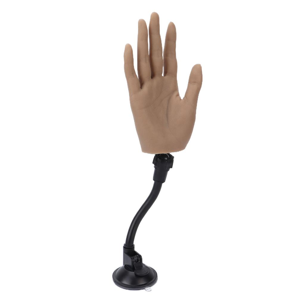 Fake Hand Model Silicone Reusable Nail Art Practice Hand with Fixing Rack for Beginner Practice