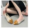 Женщины Девочки Твердые Большие Размеры Слипоны Плоские Мелкие Комфортные Повседневные Одиночные Туфли С Цветочным Принтом