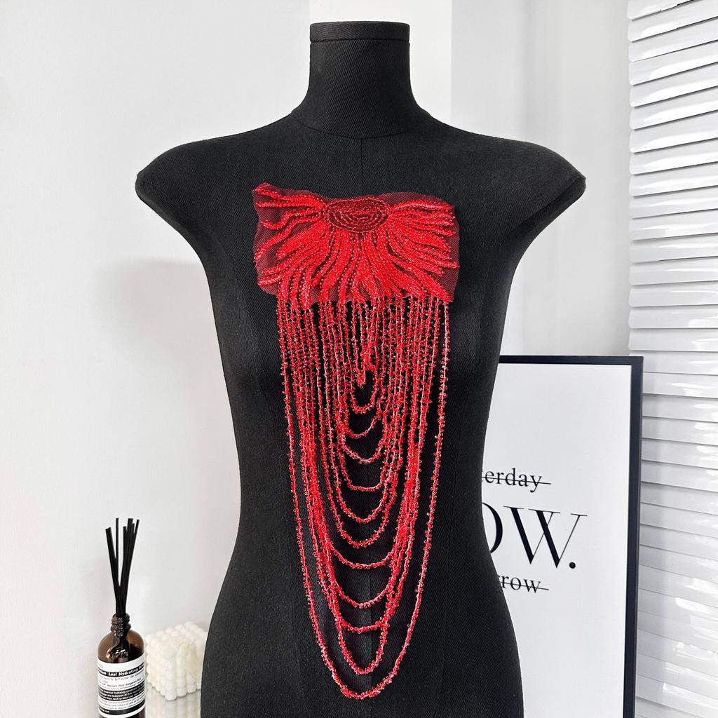Solid Color Beads Fringed Shoulder Clothing Accessories Retro Gorgeous European And American Dresses Wedding Clothing Accessories Shoulder Chain