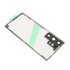 Back Glass Cover Replacement for Galaxy S22 Ultra with Pre Installed Camera Lens Tape Repair Tools Phone Stand Black