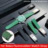 Высококачественный 20-мм фторкаучуковый ремешок FKM для Rolex Datejust Submariner Daytona Черный Зеленый Водный Призрак Изогнутый Конец Ремешок для часов