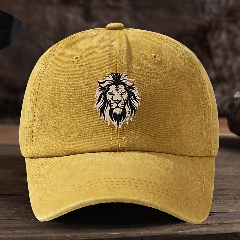 Men  Women Lion Head Print Baseball Cap  Adjustable Snapback Hat with Lion Face Lightweight Suitable for Outdoor Casual We