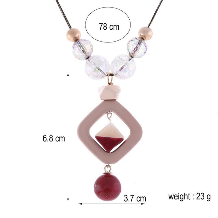 JMXD-Acrylic Necklace Women, Painted Bead Pendant Sweater Chain, New Accessories Fashion Jewelry