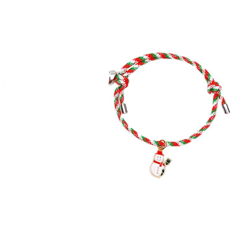 Красочный регулируемый рождественский браслет-подвеска с мультяшным кулоном для пары лучших друзей для женщин