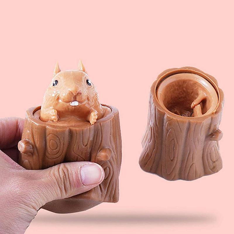 Игрушки Игрушки Дети Детские Мягкие Животные Вентиляционная Чашка Пень Резина Анти-Стресс Игрушка-Спинер Новинка Белка Анти Стресс Забавная Для Спинера