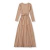 Womens Slim Fit A-Line Dress V-Neck Long Sleeve Solid Color Fall 2026 Casual Elegant Maxi
