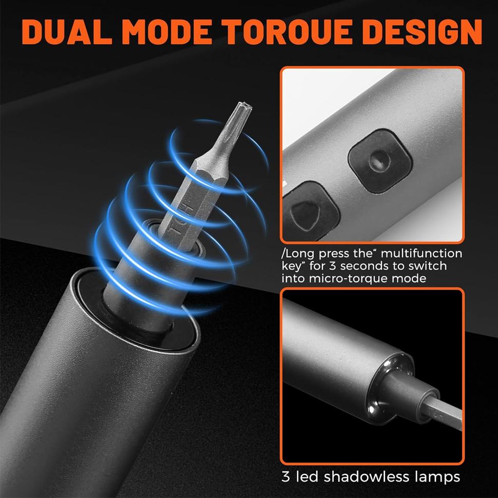 Galacok 28/65 In 1 Precision Electric Screwdriver Set with 54 Magnetic Bits 2 Torque Settings for Repairing Watch Camera Phone