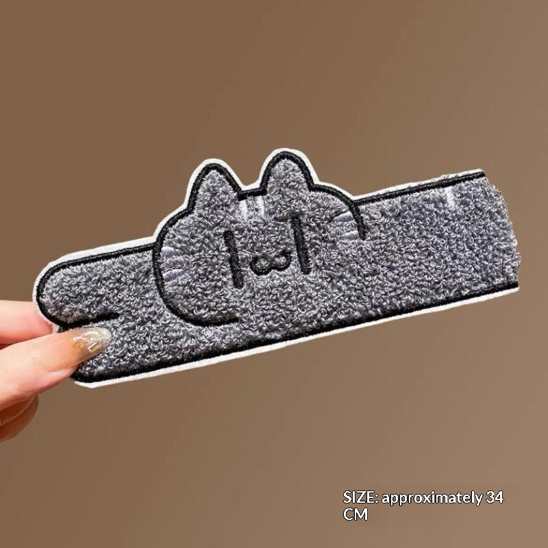 Милая мультяшная кошка Магическая лента Повязка на голову Плюшевая челка Наклейка на волосы Многоразовый аксессуар для волос Для мытья лица Макияжа Ежедневного использования