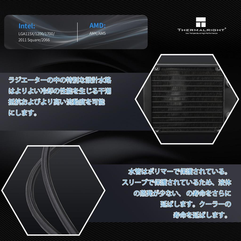 THERMALRIGHT AQUA ELITE 120 V3 AIO CPU 120 Liquid Cooling ARGB PWM Cooler for Intel PC Cooler Io Cooler, Row, Fan, LGA1150/1151/1155/1156/1200/2011/