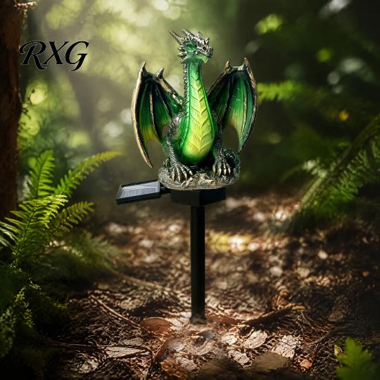 Gothic Style Garden Decoration Solar Dragon Light, Waterproof Medieval Statue Lamp, Eco Friendly Resin Animal Lighting Outdoor Fantasy Decor for Patio