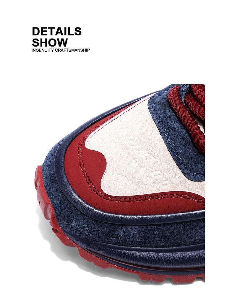 Мужские ретро кроссовки колор-блок: Весенние повседневные уличные кроссовки на толстой подошве для увеличения роста