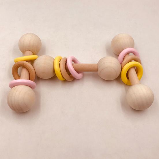 Деревянные погремушки для рук, прорезыватель-колокольчик, детская игрушка для прорезывания зубов, игрушка для душа