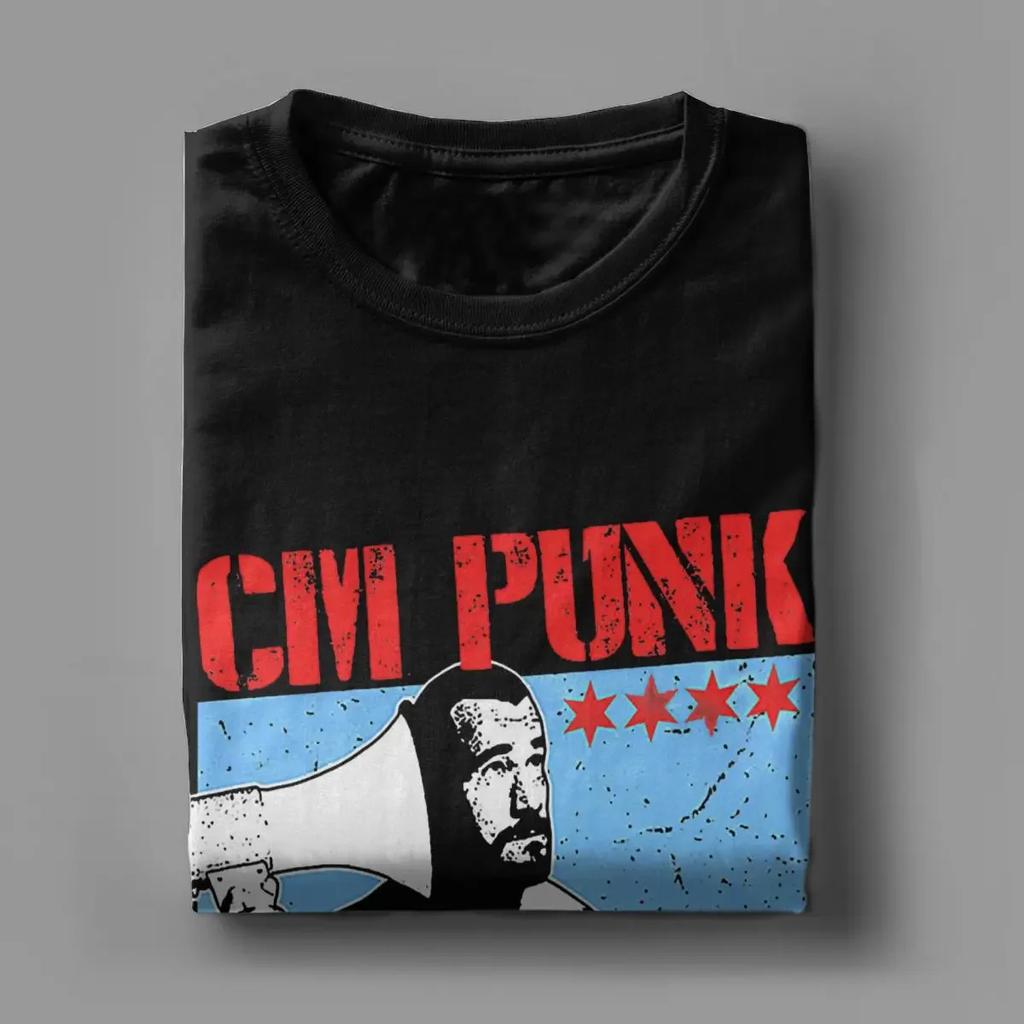 Clothing Humor Short Sleeve O Neck Tee Shirt T-Shirts Men Cm Punk Aew Best In The World T Shirts