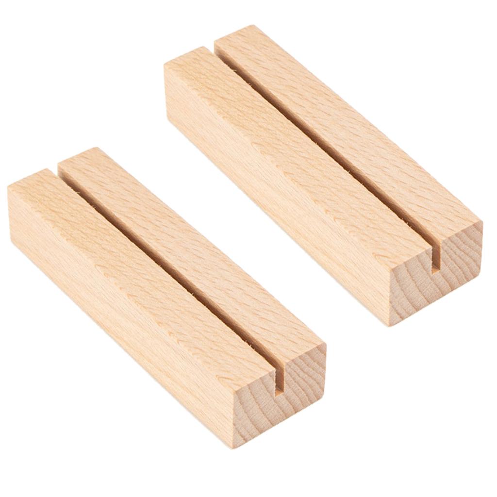 10 PCS Wooden Place Card Holders Wood Table Number Stands Picture Holder Acrylic Sign Holders for Wedding Dinner Party
