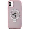 Etui do iPhone 11 Karl Lagerfeld Ring Stand MagSafe Różowe