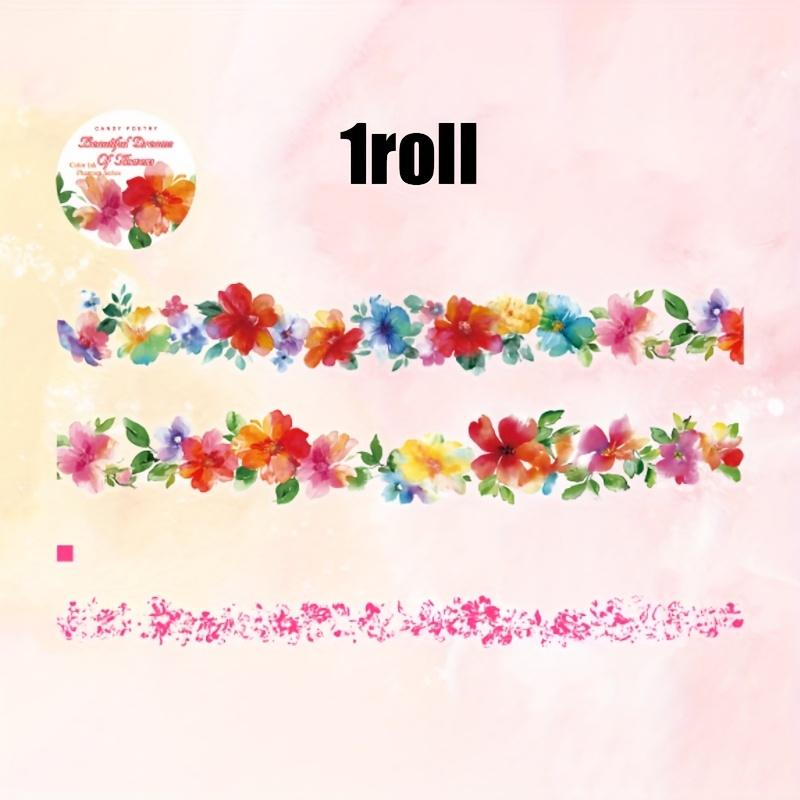 1 рулон голографической радужной цветочной ПЭТ-ленты с бабочками для ручного учета, скрапбукинга, ведения журнала, DIY-принадлежности для коллажной арт-декорации