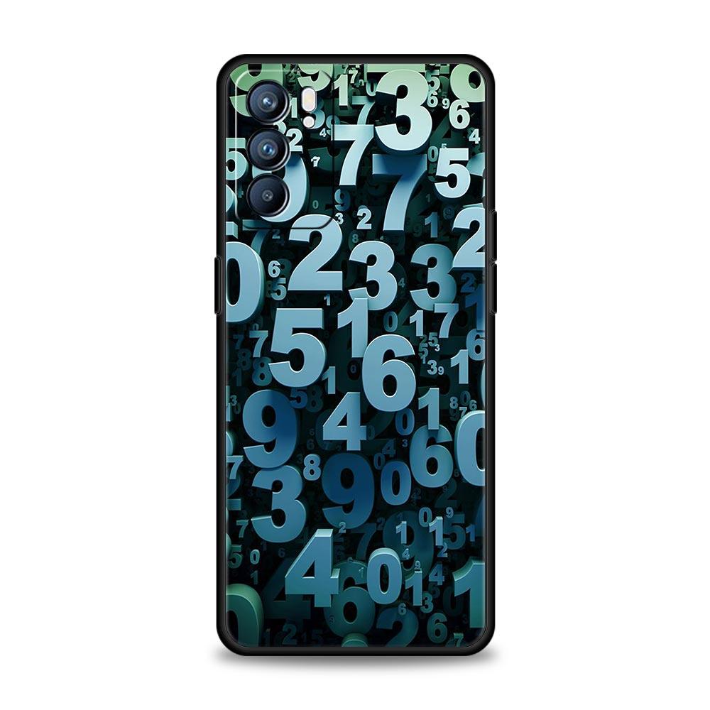 Чехол для телефона с узором из цифр для Oppo Reno 13 12 11 10 7 F Find X5 X6 A98 A80 A79 A78 A57 A54 A31 A17 Pro 5G Мягкий ТПУ чехол Fundas