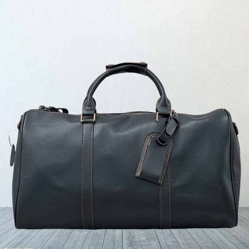 Мужская кожаная дорожная сумка с отделением для обуви - Винтажная кроссбоди ручная кладь