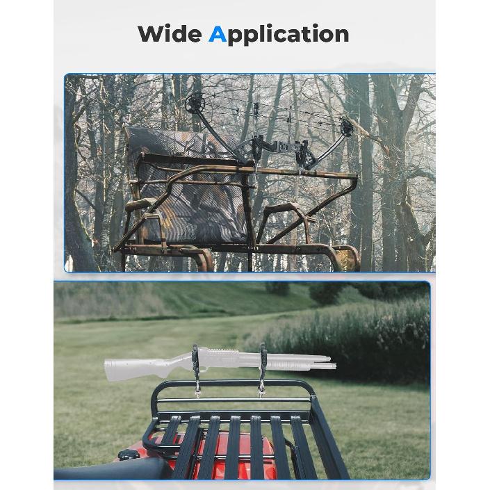 KEMIMOTO ATV UTV Крепление для охотничьего инструмента для квадратной трубы 0,79 дюйма - 1,97 дюйма, стойка-держатель для инструментов с резиновыми ремнями