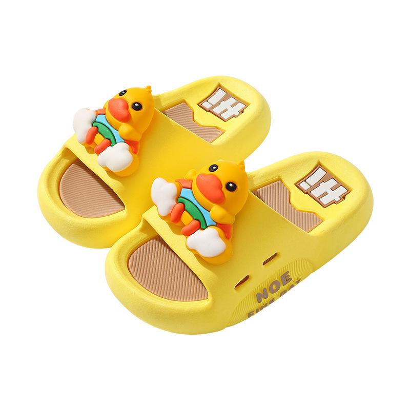 Детские мультяшные тапочки с мягкой подошвой: Нескользящие Сандалии для Ванной и Дома для Мальчиков и Девочек