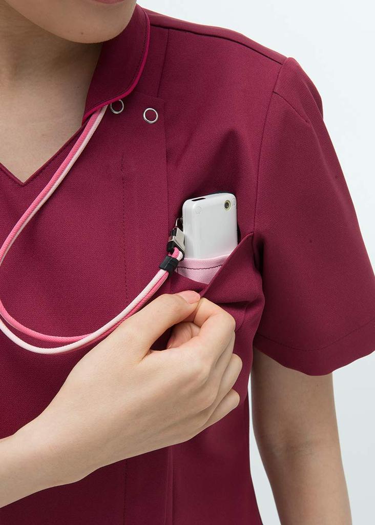 Medical Uniform Nagaileben Hybrid Tunic Coral Pink Women's ML-1142(S)