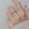 14K Gold Plated S925 Sterling Silver Crossover Ring with Diamonds, Adjustable Index Finger Band