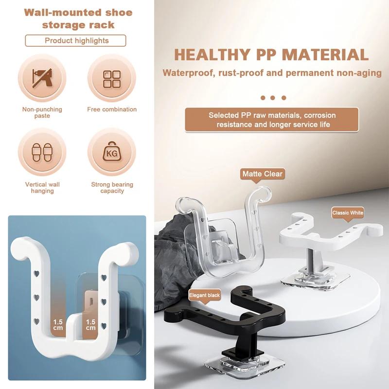2 шт. крючки для тапочек настенные для ванной комнаты без проколов самоклеящаяся стойка для хранения тапочек держатель для вешалки для обуви