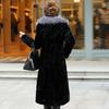 Women's Clothing Faux Fur Coat Autumn Winter Long Water Mink Fur Coat Fox Big Fur Collar Large Size
