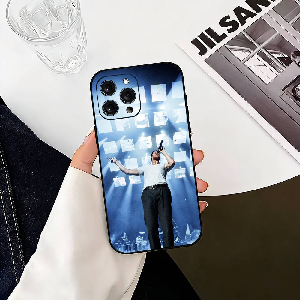 Чехол для телефона D-Dragons Dan Reynolds I-Imagine для iPhone 17, 16, 15, 14, 13, 12, 11 Plus, Pro Max, Другие Мягкая Черная Крышка