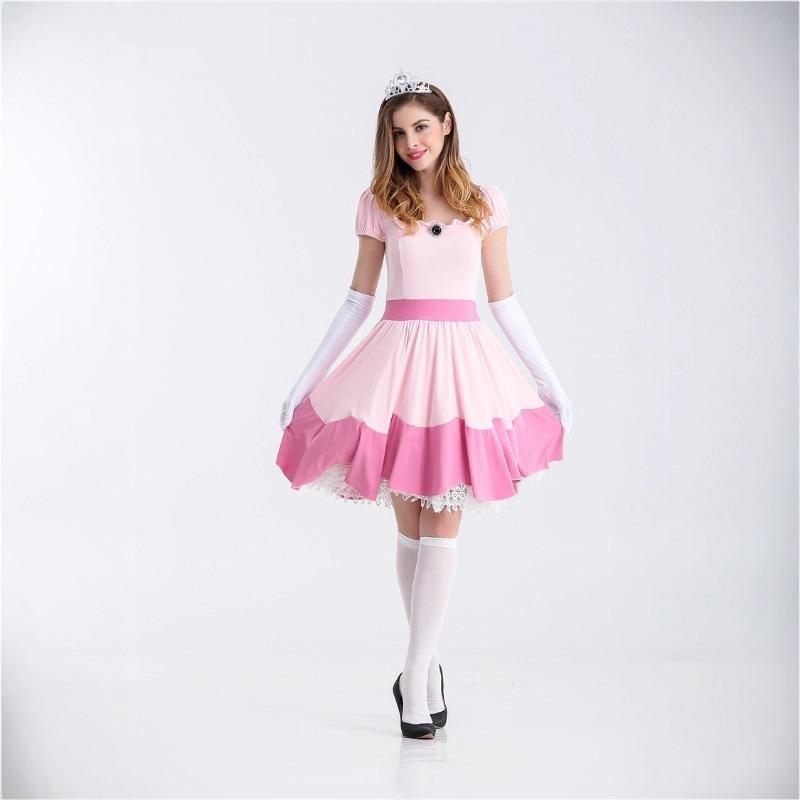 Halloween Adult Peach Princess Dress Pink Princess Dress Party Dress Up Costumes Performance Costumes
