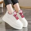 Fashion Women's White PU Leather Platform Sneakers Thick Bottom Non Slip Sports Running Shoes for Women 2025 Fashion Zapatillas De Mujer