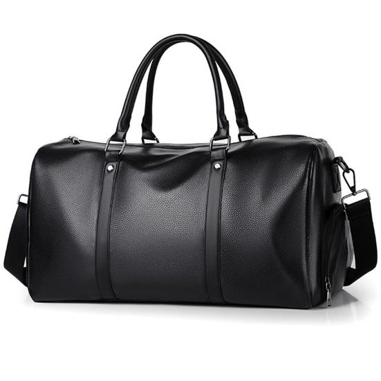 Сумка через плечо, выдерживающая большую нагрузку, прочная строчка, разделение на сухое и влажное, гладкая искусственная кожа, большая вместимость, одноцветная, унисекс, сумка для деловой поездки