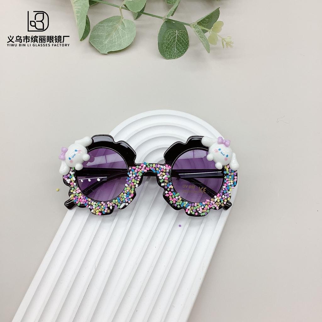 Fashion Cute Children'S Sunglasses Diy Puppy Sunscreen Uv Protection Concave Shape Baby Sunglasses Glasses