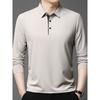 Футболка с длинными рукавами для мужчин среднего возраста, весна-осень, Foreign Trade, рубашка для папы, повседневный деловой однотонный топ для нижнего белья