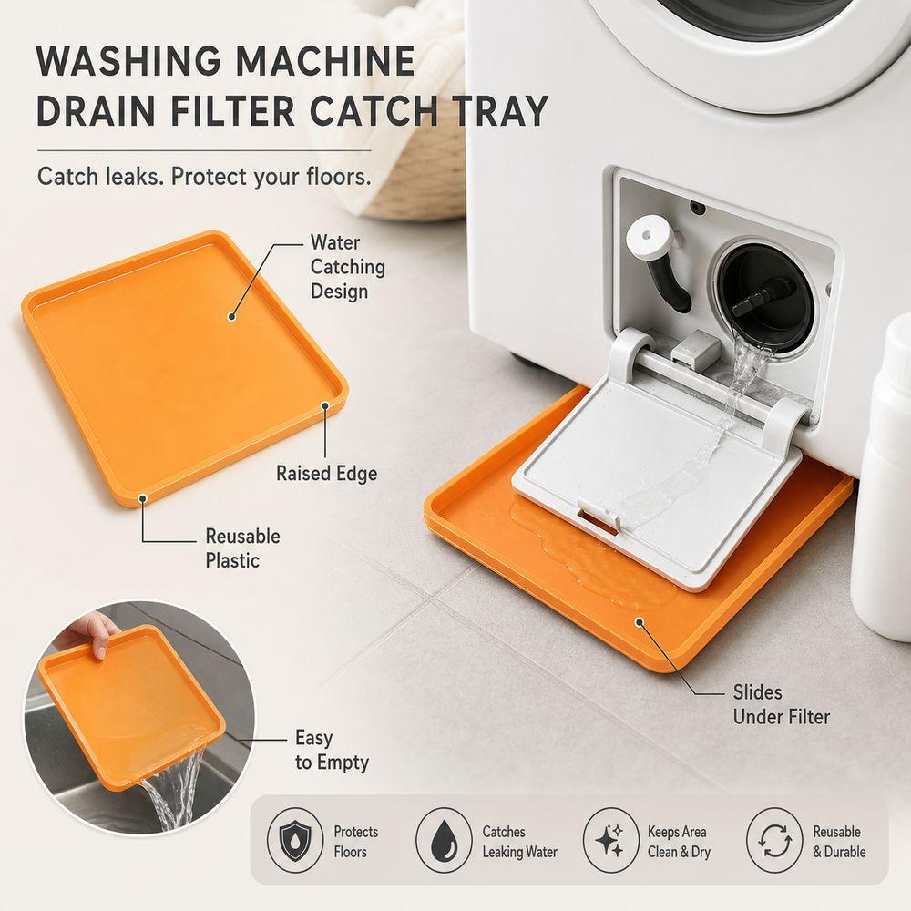 Detachable Washing Machine Drain Tray Universal Leak Catch Pan Washing Machine Maintenance