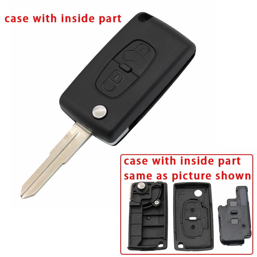 Cocolockey 2 кнопки Выкидной ключ с пультом для Citroen C-Crosser C4 Aircross Для Peugeot 4008 Корпус ключа Автомобильные аксессуары