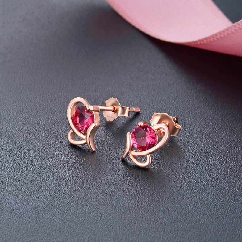 Tancise Classic 925 Silver Stud Earrings with Gemstone for Women Butterfly Shape Earring Fine Jewelry Wedding Party Gift