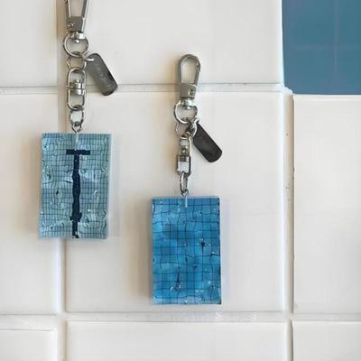 Креативный брелок для ключей «Бассейн» Волнистый брелок Украшения Брелок для ключей от машины Брелок для ключей «Бассейн» Alltaglich Подвеска Подарок пловцу