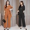 2021 Plus-Size Solid Color Three-Piece Set: Slimming and Belly-Covering Casual Fashion Outfit for Women