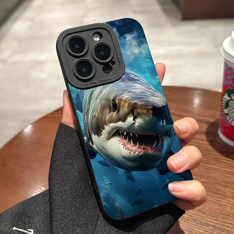 Чехол для телефона 'Плавающий китовый акула в океане' для iPhone 16 13 12 11 14 15 Pro Max 13 Mini X XS XR Max SE Plus Ударопрочная задняя крышка
