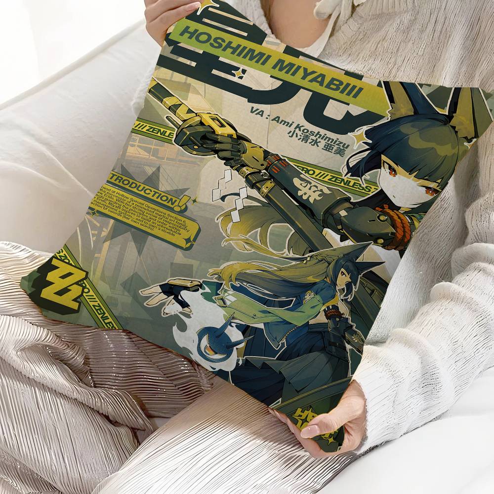 Anime Game Zenless Zone Zero Cushion Cover Inches Farmhouse Decor Home Throw Pillow Covers for Couch Decorations