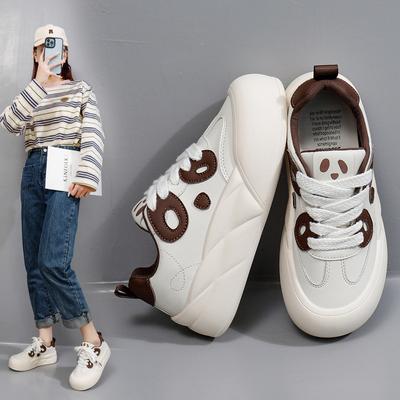 Белые туфли для женщин, новые осенние студенческие универсальные повседневные туфли в корейском стиле, модные кроссовки на толстой подошве Br995
