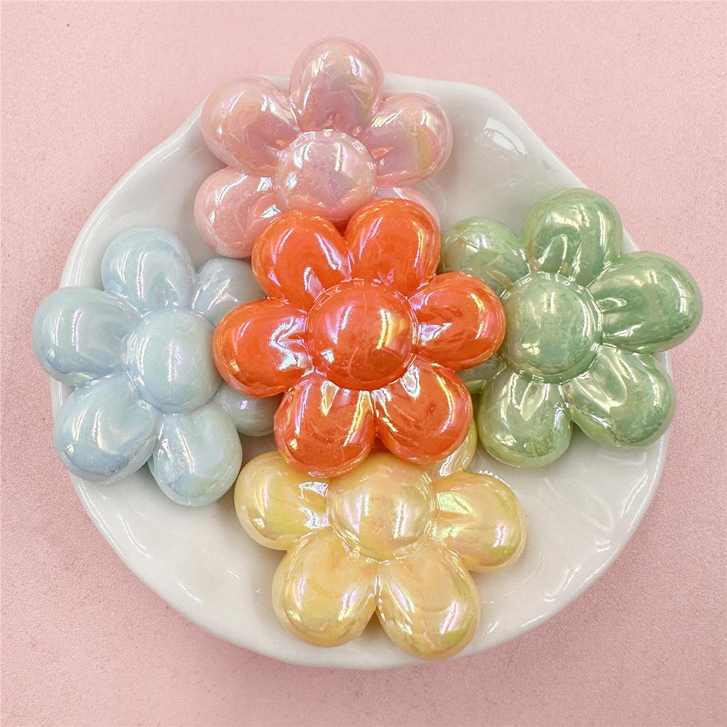 Creative Loose Beads Acrylic Creative Handmade Material Creative Beaded Material 5pcs Sunflower Beads Jewelry Accessories Charms Flower Shape Beading