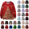 Ladies' Fashionable And Casual Christmas Cute Printed Round Neck Long Sleeved Knitted Yarn