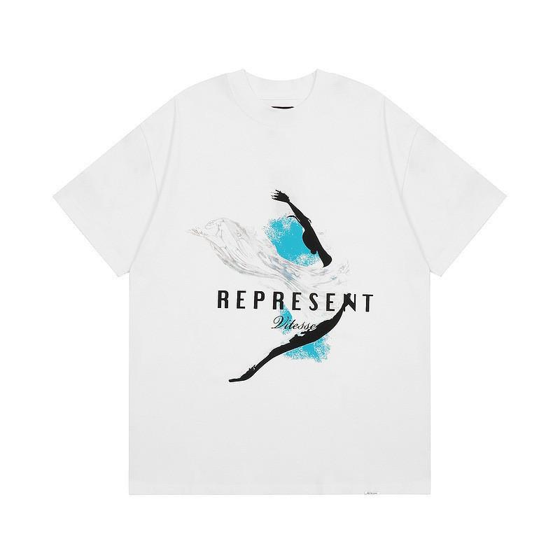 American Vintage REPRES Letter Print Oversized Short Sleeve T-Shirt Couples