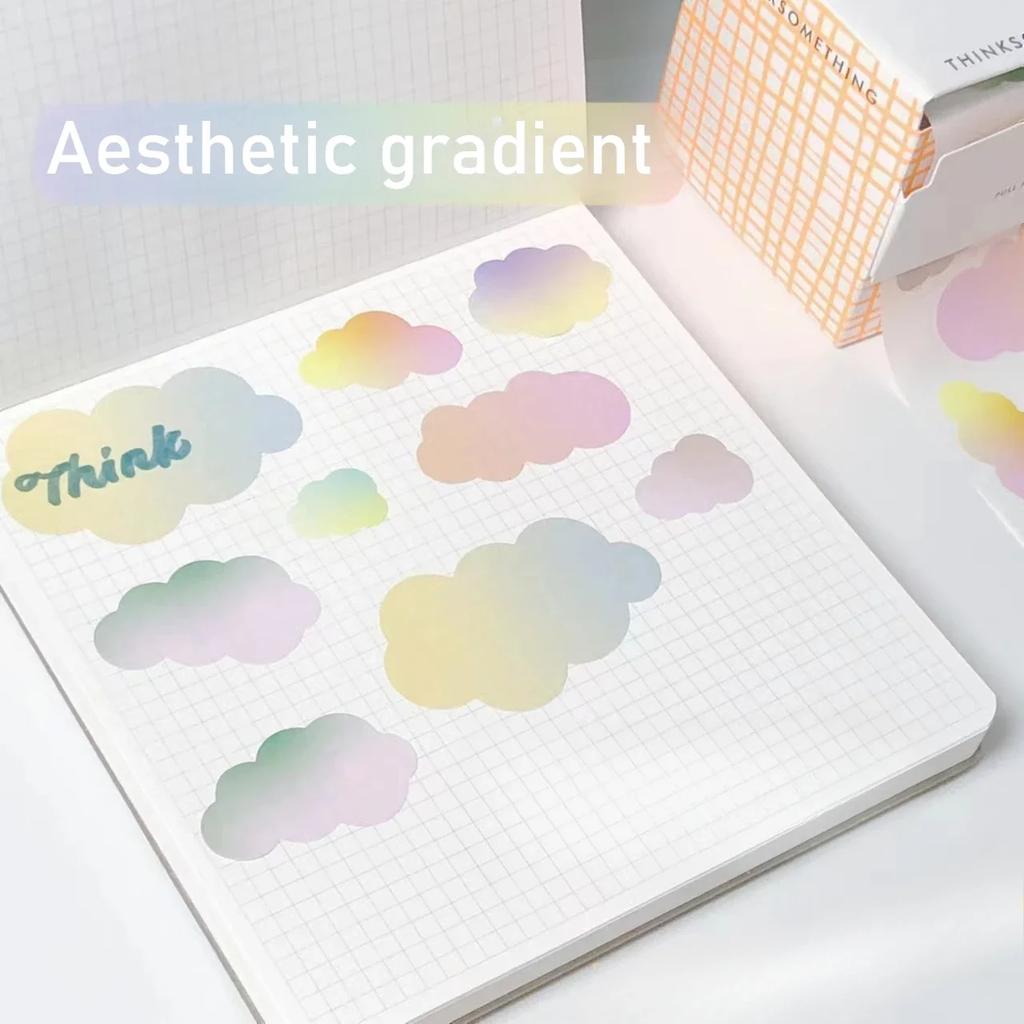 Творческий выдвижной бумажный блокнот-коробка, простые прямоугольные / в форме облака, многофункциональные цветные стикеры для студентов