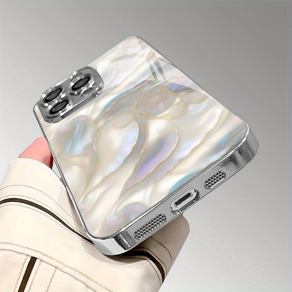 Mother of Pearl Shell Tempered Glass Phone Case For iPhone 18 Pro 16 17 15 Pro 14 13 12 Pro Max Plus Full Lens Wrap Phone Cover