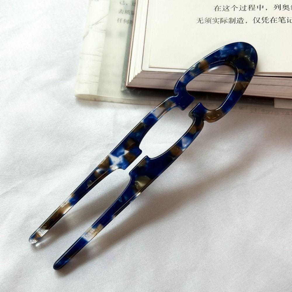 Acetate Hair Sticks U-Shaped Bun Hairpin Sweet Meatball Head Hairclip  For Woman Girl