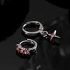 Ins Colored Zircon Earrings And Rings For Women Sweet Cool Mango Star Feather Stud Jewelry